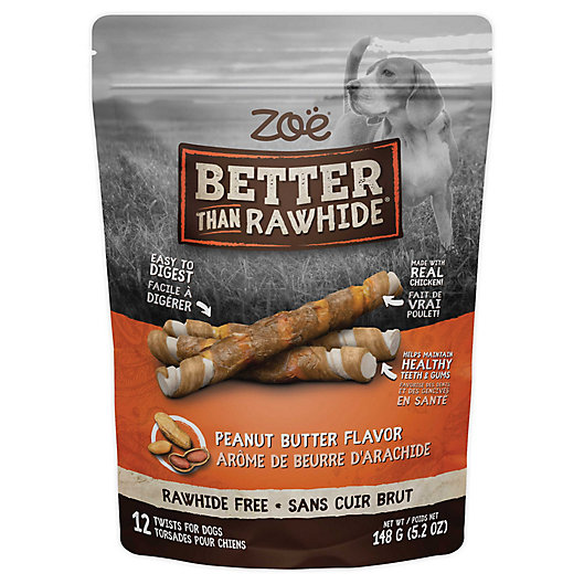 Alternate image 1 for Zoë Better Than Rawhide Twists 12-Pack Peanut Butter Flavor Dog Treats