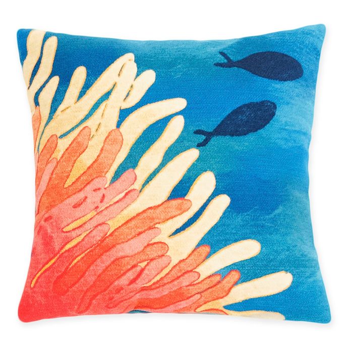 Liora Manne Coral Reef Fish Oblong Throw Pillow In Orange Blue