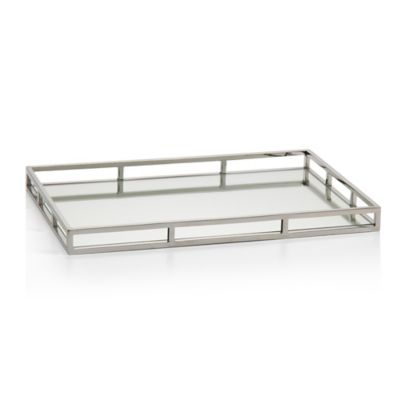 silver mirrored tray