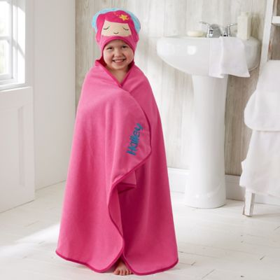 child's bath towel with hood