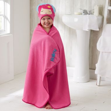 Embroidered Mermaid Kids' Hooded Bath Towel | buybuy BABY