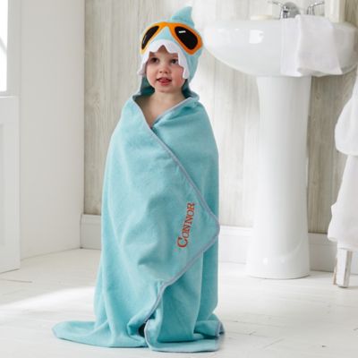 child's bath towel with hood