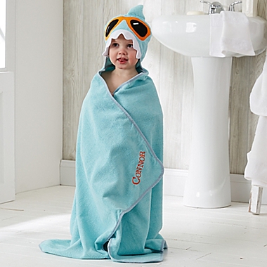 Embroidered Shark Kids&#39; Hooded Bath Towel. View a larger version of this product image.