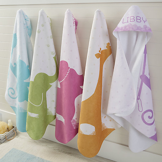 Alternate image 1 for Baby Zoo Personalized Hooded Towel