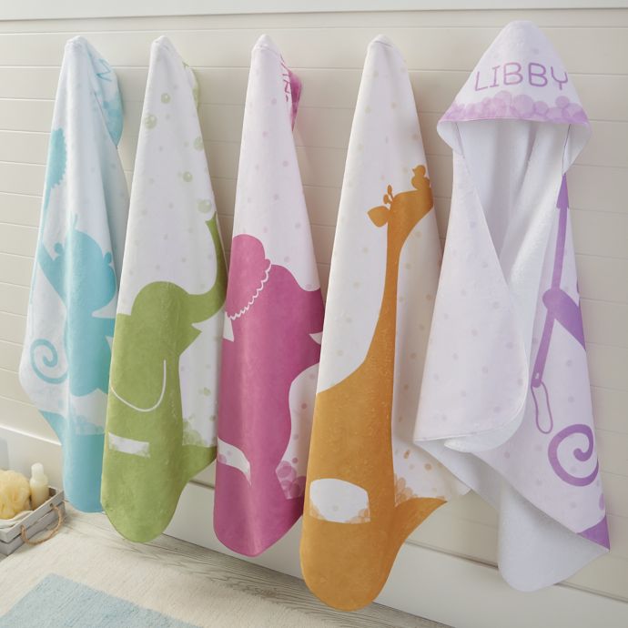 Baby Zoo Personalized Hooded Towel | Bed Bath and Beyond ...