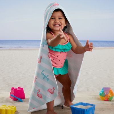 Flamingo Personalized Hooded Beach & Pool Towel