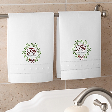 Spirit Of The Season Personalized 2-Piece Guest Towel Set. View a larger version of this product image.