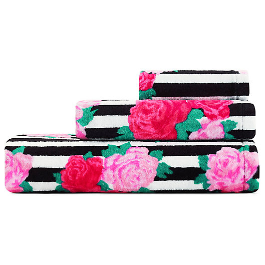 Alternate image 1 for Betsey Johnson® Flower Stripe 3 Piece Bath Towel Set