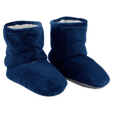 Therapedic&reg; Size Small/Medium Unisex Weighted Slippers in Navy. View a larger version of this product image.