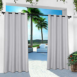 Solid Indoor/Outdoor 84-Inch Grommet Window Curtain Panels in Cloud Grey (Set of 2)