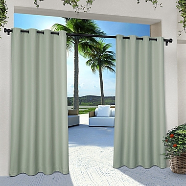 Solid Indoor/Outdoor Grommet Window Curtain Panels (Set of 2). View a larger version of this product image.