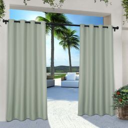 Solid Indoor/Outdoor Grommet Window Curtain Panel Pair