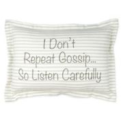 I Don't Gossip Oblong Throw Pillow in Grey
