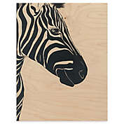 White Zebra 16-Inch x 20-Inch Wood Wall Art