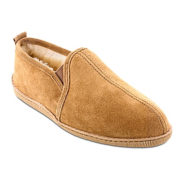 Minnetonka&reg; Twin Gore Sheepskin Men&#39;s Slipper. View a larger version of this product image.