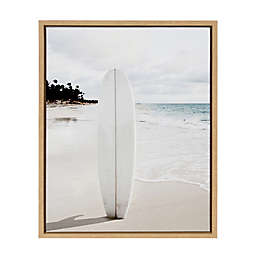 Surfboard Standing 23-Inch x 33-Inch Framed Canvas Wall Art