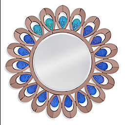 Bassett Mirror Company 36-Inch Fontana Round Wall Mirror in Blue