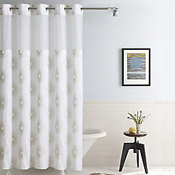 Hookless® Starburst Fabric Shower Curtain in Metallic Gold