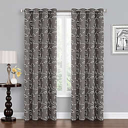 Asheville 108-Inch Grommet 100% Blackout Window Curtain Panel in Grey/White (Single)