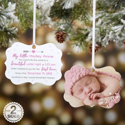 Baby Resume Birth Info Personalized Photo Ornament