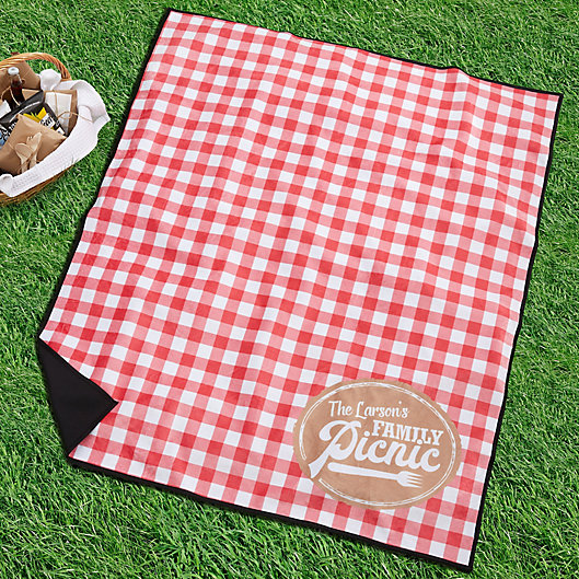 Alternate image 1 for Picnic Plaid Personalized Picnic Blanket