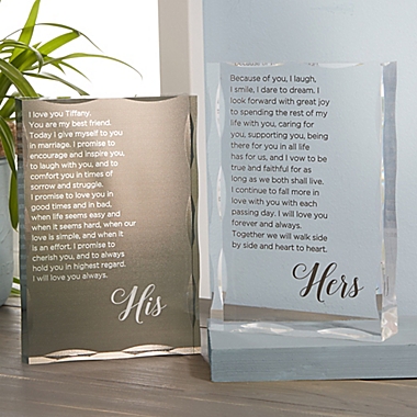 His and Hers Vows Personalized Colored Keepsake. View a larger version of this product image.