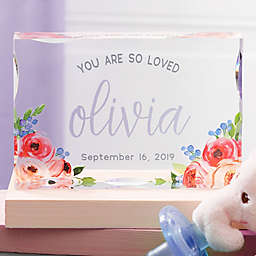 Floral Baby Girl Personalized Colored Keepsake