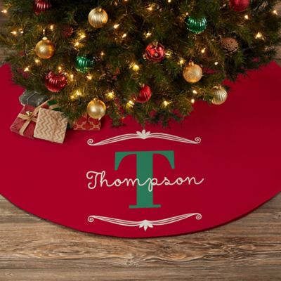 My Name & Monogram Personalized Christmas Tree Skirt | Bed Bath And Beyond Canada