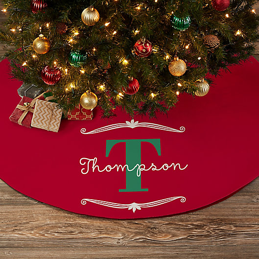 Alternate image 1 for My Name & Monogram Personalized Christmas Tree Skirt
