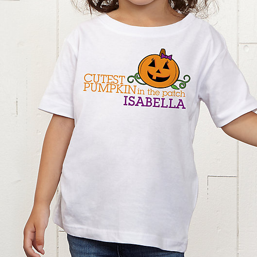 Alternate image 1 for Cutest Pumpkin In The Patch Personalized Toddler T-Shirt