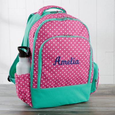 pink polka dot backpack