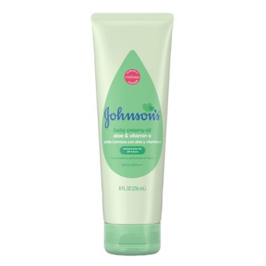 Johnson's&reg; 8 fl. oz. Baby Creamy Oil with Aloe &amp; Vitamin E. View a larger version of this product image.