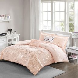 Intelligent Designs Zoey Metallic Triangle Print Duvet Cover Set
