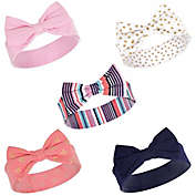 Hudson Baby&reg; Little Treasure Sparkle Stripe Size 0-24M 5-Pack Headbands in Pink