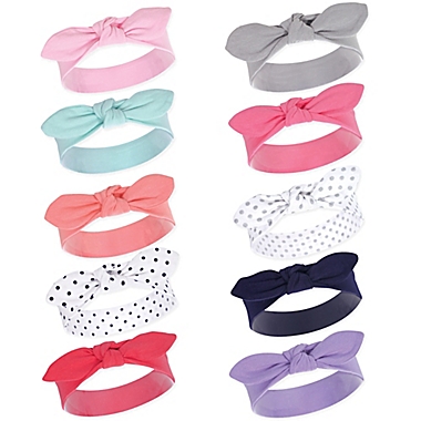 Hudson Baby&reg; Little Treasure Bright Colors Size 0-24M 10-Pack Headbands in Pink. View a larger version of this product image.