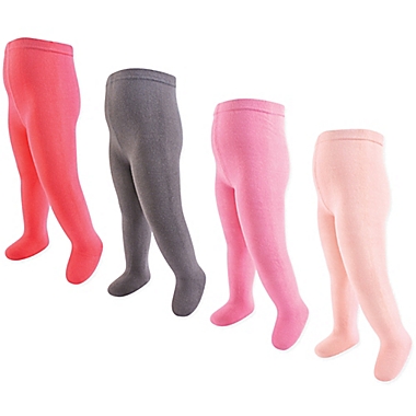 Touched by Nature Size 9-18M 4-Pack Thick Organic Cotton Tights in Grey. View a larger version of this product image.