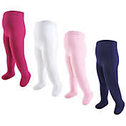 Touched by Nature 4-Pack Thick Organic Cotton Tights in Pink