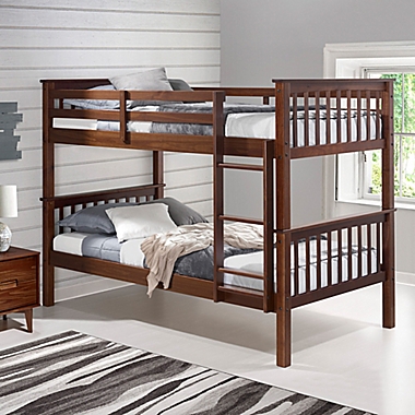 Forest Gate&trade; Mission Solid Wood Twin Over Twin Bunk Bed in Walnut. View a larger version of this product image.