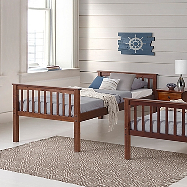 Forest Gate&trade; Mission Solid Wood Twin Over Twin Bunk Bed in Walnut. View a larger version of this product image.
