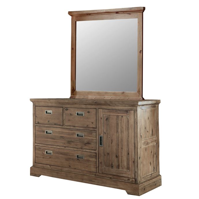 Hillsdale Furniture Oxford 4 Drawer Dresser With Door Mirror In