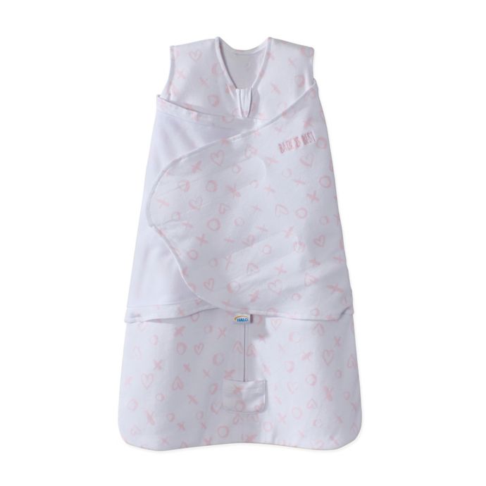 HALO® SleepSack® X's and O's Adjustable Swaddle in Pink buybuy BABY