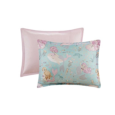 Mi Zone Kids Darya 4-Piece Reversible Full/Queen Comforter Set in Aqua/Pink. View a larger version of this product image.