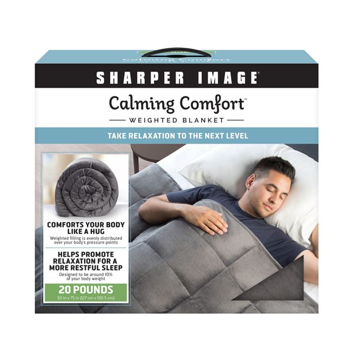 Sharper Image® Calming Comfort 20 lb. Weighted Blanket in Grey | Bed