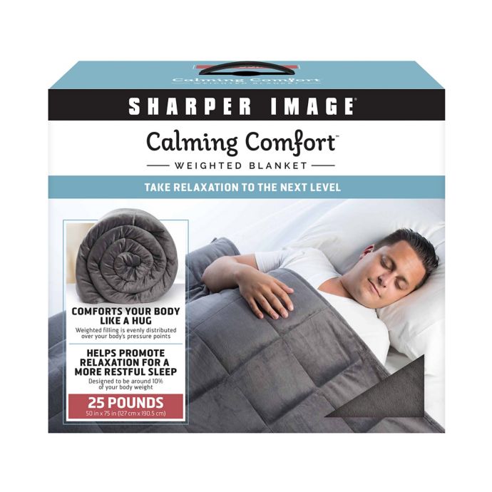 Sharper Image® Calming Comfort 25 lb. Weighted Blanket in Grey | Bed