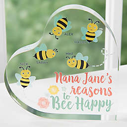 Bee Happy Grandma Personalized Colored Heart Keepsake