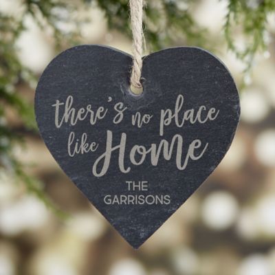 There&#39;s No Place Like Home Engraved Slate Ornament