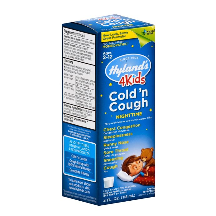 Hyland S 4 Fl Oz 4 Kids Cold N Cough Nighttime Ages 2 12 Bed Bath Beyond