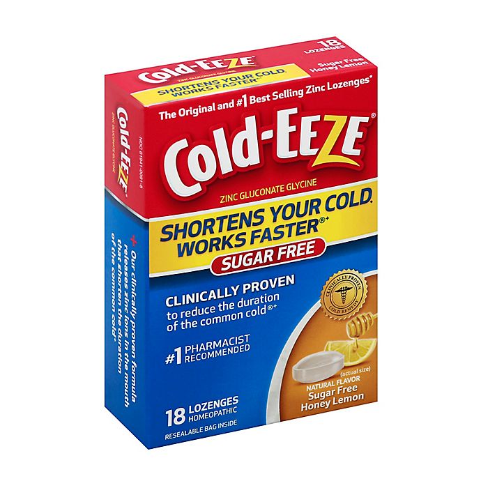 Cold-Eeze® 18-Count Cold Remedy Sugar-Free Zinc Lozenges in Honey Lemon