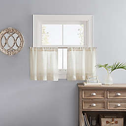 Ellan Embroidered Window Curtain Tier Pair in Natural