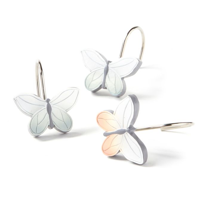 New Hope Butterfly Shower Curtain Hooks Set Of 12 Bed Bath
